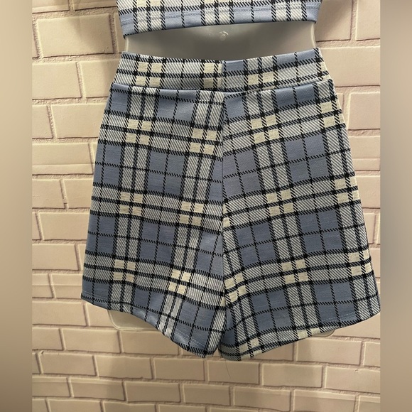STREETWARE SOCIETY Blue Plaid Two-Piece Set Top & short-skirt/size S - Picture 7 of 16